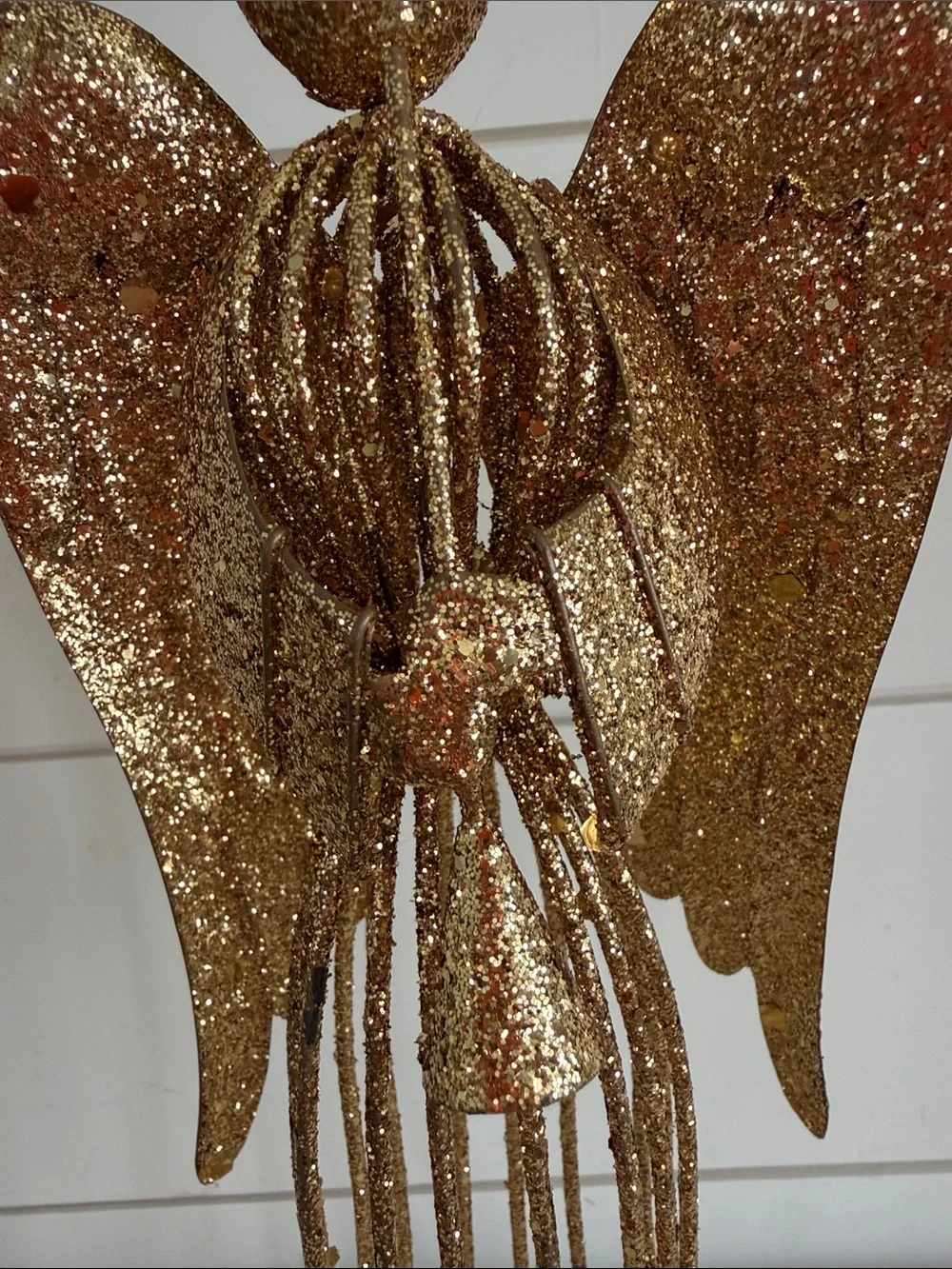 Pier 1 Gold Glitter Angel Tree Topper